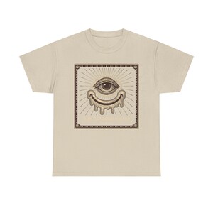 Verzerrtes Grinsen Maskottchen T-Shirt, Retro Cartoon Stil, Vintage Volkskunst inspiriertes T-Shirt Bild 5