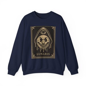 Felpa con cappuccio vintage con mascotte della luna in stile cartone animato, Warped Grin Neo Pop Apparel immagine 6