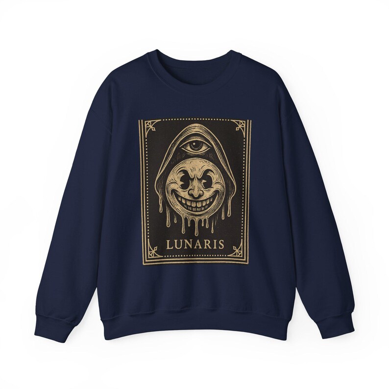 Felpa con cappuccio vintage con mascotte della luna in stile cartone animato, Warped Grin Neo Pop Apparel immagine 6