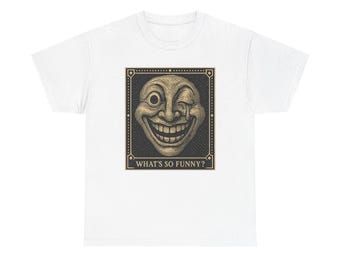 Verzerrtes Grinsen Shirt, Neo Pop Maskottchen T-Shirt, lustiges Geschenk für ihn, glückliches Gesicht, fast für Erwachsene Co