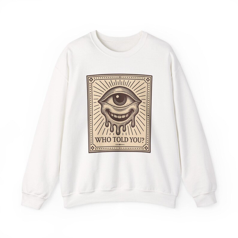 Neo Pop Maskottchen Sweatshirt, Verzogenes Grinsen Shirt, Kapuzenpullover mit tropfendem Gesicht, Geschenk für Kunstliebhaber, fast für Erwachsene Co Bild 1