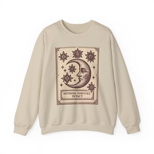 Bluza z kapturem Warped Grin, retro bluza w stylu kreskówki Tarota, niebiański księżyc zdjęcie 3