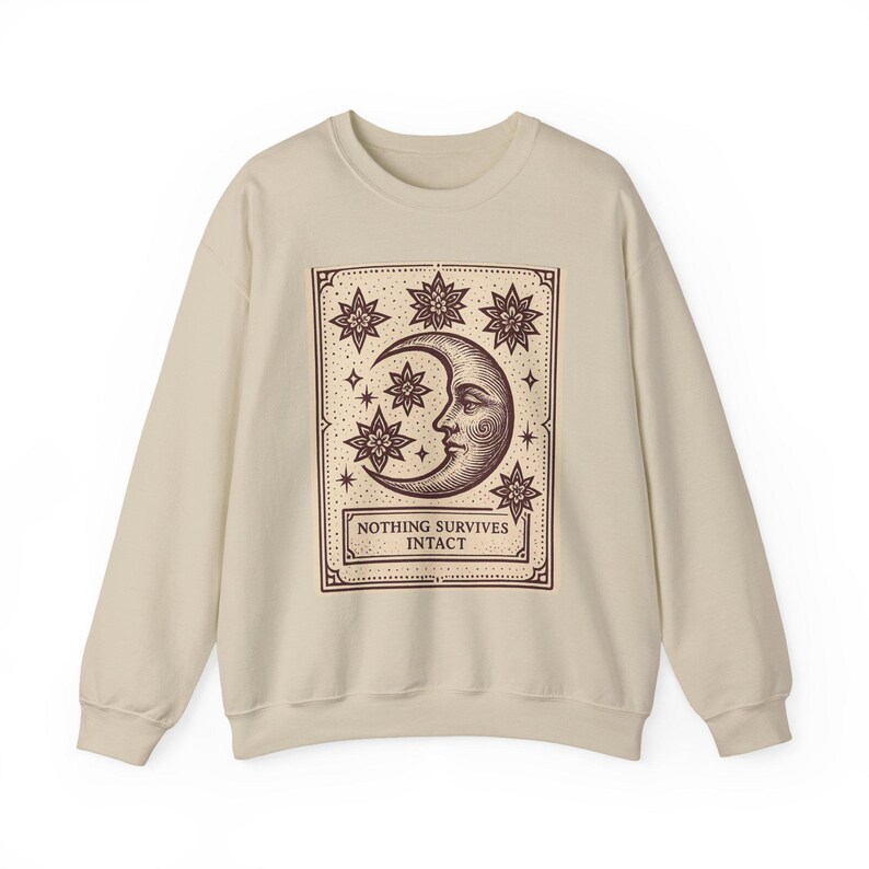 Bluza z kapturem Warped Grin, retro bluza w stylu kreskówki Tarota, niebiański księżyc zdjęcie 3