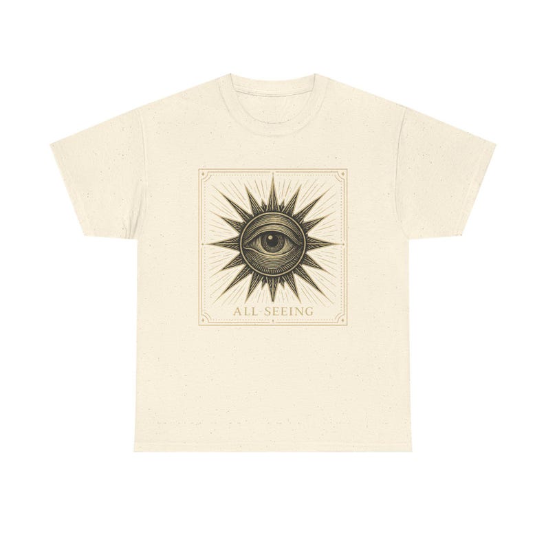 Camiseta Neo-Pop con el Ojo que Todo lo Ve, Camiseta urbana con grabado de tarot y ocultismo imagen 7