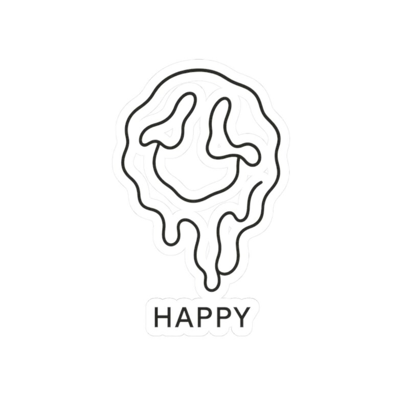Warpy Happy Face Aufkleber, Neo-Pop Art, Urban Streetwear, kreatives Geschenk Bild 4