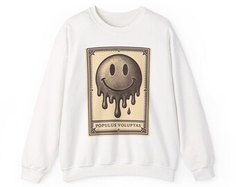 Verzerrtes glückliches Gesicht Sweatshirt, Neo-Pop T-Shirt, Urban Streetwear, Geschenk für Ihn, moderne Kunst Bekleidung
