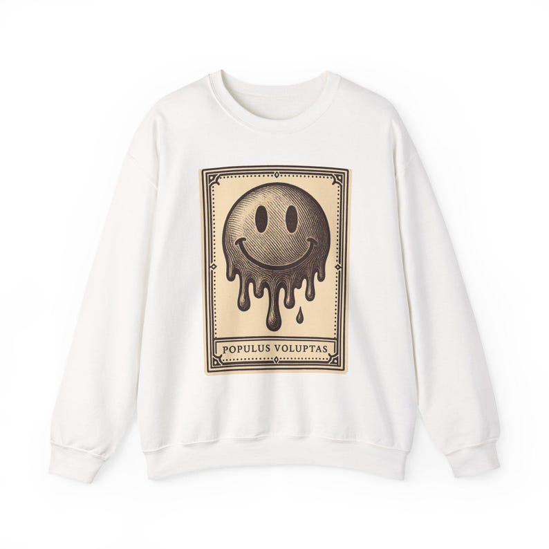 Warped Happy Face Sweatshirt, Neo-Pop T-Shirt, Urban Streetwear, Gift for Him, Modern Art Apparel image 1