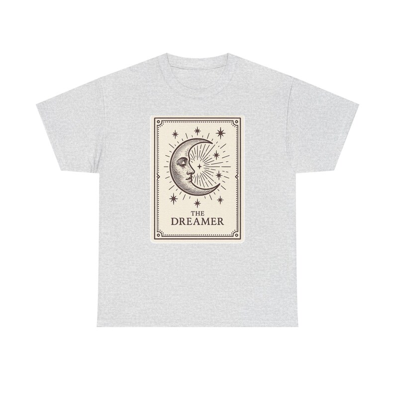Camiseta Neo-Pop Tarot Luna, Ropa urbana con diseño de personajes imagen 3