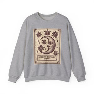 Bluza z kapturem Warped Grin, retro bluza w stylu kreskówki Tarota, niebiański księżyc zdjęcie 4