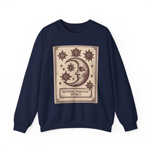 Bluza z kapturem Warped Grin, retro bluza w stylu kreskówki Tarota, niebiański księżyc zdjęcie 6