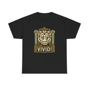 ワープド・グリン・マスコットTシャツ、ネオポップアートグラフィックシャツ、アールデコ、ほぼ大人向け 画像 4