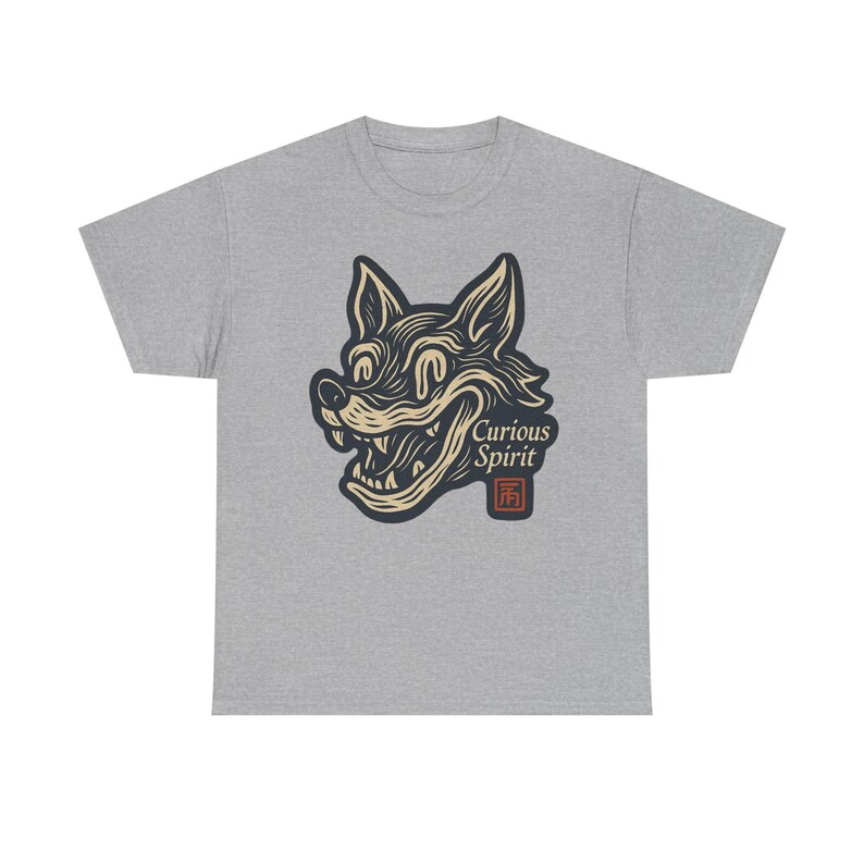 Camiseta con mascota de zorro sonriente distorsionada, camiseta de arte pop neo, estilo de dibujos animados vintage. imagen 6