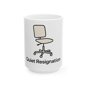 Burnout Humor Mug - Office Chair Line Art - Corporate Escape Coffee Cup image 2