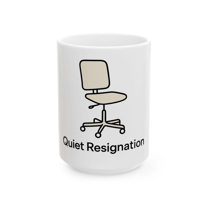 Burnout Humor Mug - Office Chair Line Art - Corporate Escape Coffee Cup image 2