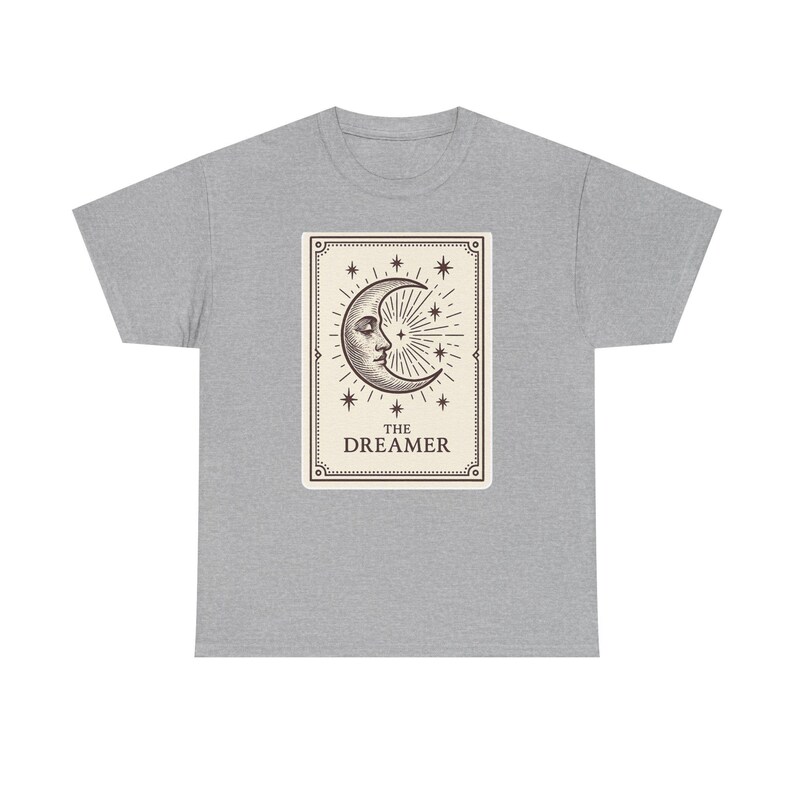 Camiseta Neo-Pop Tarot Luna, Ropa urbana con diseño de personajes imagen 6