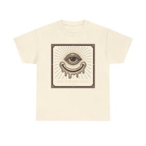 Verzerrtes Grinsen Maskottchen T-Shirt, Retro Cartoon Stil, Vintage Volkskunst inspiriertes T-Shirt Bild 7