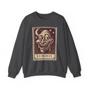 Sudadera Neo Pop con sonrisa deformada, suéter retro con diseño de cara feliz, diseño con efecto goteo. imagen 5