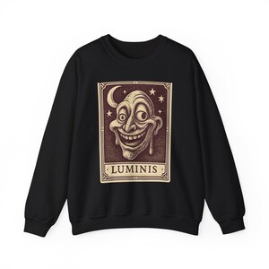 Sudadera Neo Pop con sonrisa deformada, suéter retro con diseño de cara feliz, diseño con efecto goteo. imagen 2