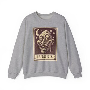 Sudadera Neo Pop con sonrisa deformada, suéter retro con diseño de cara feliz, diseño con efecto goteo. imagen 4