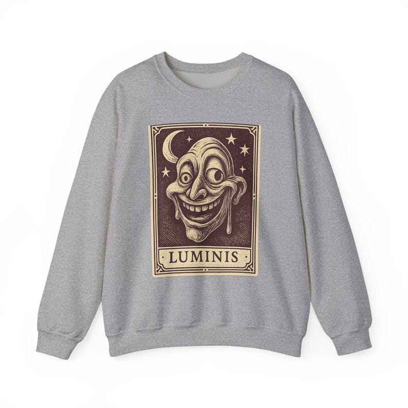 Sudadera Neo Pop con sonrisa deformada, suéter retro con diseño de cara feliz, diseño con efecto goteo. imagen 4