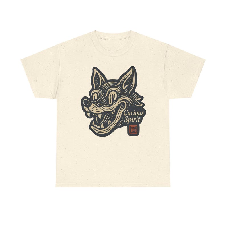 Camiseta con mascota de zorro sonriente distorsionada, camiseta de arte pop neo, estilo de dibujos animados vintage. imagen 7