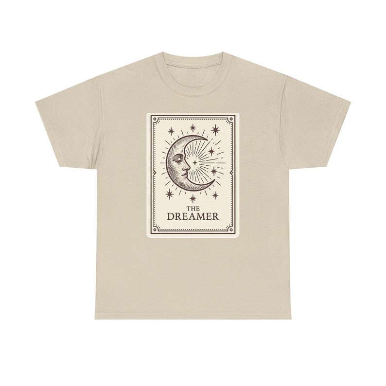 Camiseta Neo-Pop Tarot Luna, Ropa urbana con diseño de personajes imagen 5