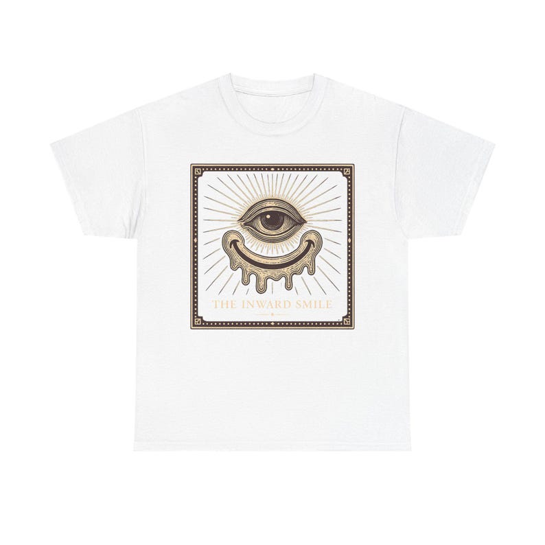 Verzerrtes Grinsen Maskottchen T-Shirt, Retro Cartoon Stil, Vintage Volkskunst inspiriertes T-Shirt Bild 1