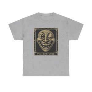 Warped Grin Shirt, Neo Pop Mascot Tee, Funny Gift for Him, Happy Face Art, Almost Adult Co image 6