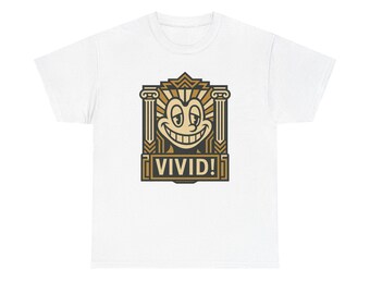 Verzerrtes Grinsen Maskottchen T-Shirt, Neo Pop Art Grafik Shirt, Art Deco, fast für Erwachsene Co