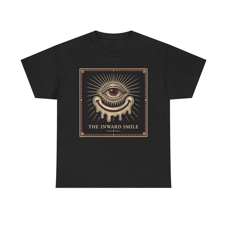 Verzerrtes Grinsen Maskottchen T-Shirt, Retro Cartoon Stil, Vintage Volkskunst inspiriertes T-Shirt Bild 4