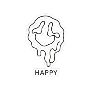 Warpy Happy Face Aufkleber, Neo-Pop Art, Urban Streetwear, kreatives Geschenk Bild 10