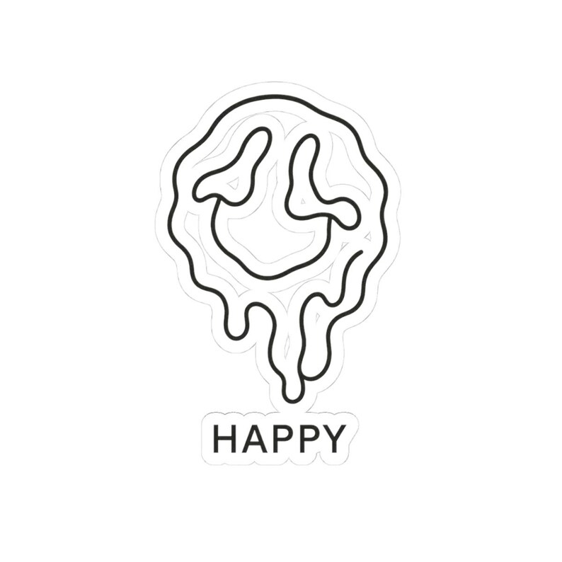 Warpy Happy Face Aufkleber, Neo-Pop Art, Urban Streetwear, kreatives Geschenk Bild 10