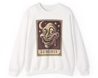 Neo Pop verzerrtes Grinsen Sweatshirt, Retro Happy Face Art Pullover, tropfendes Design