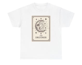 Neo-Pop Tarot Mond T-Shirt, Urban Streetwear Charakter Kunst Bekleidung