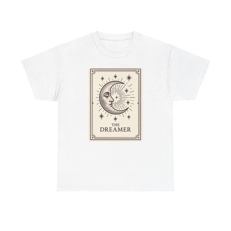 Camiseta Neo-Pop Tarot Luna, Ropa urbana con diseño de personajes imagen 1