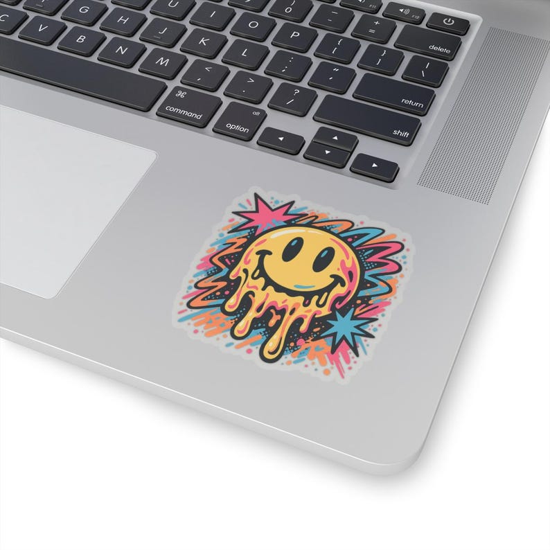 Neo-Pop Melting Happy Face Aufkleber, Urban Streetwear Kunst Aufkleber Bild 8