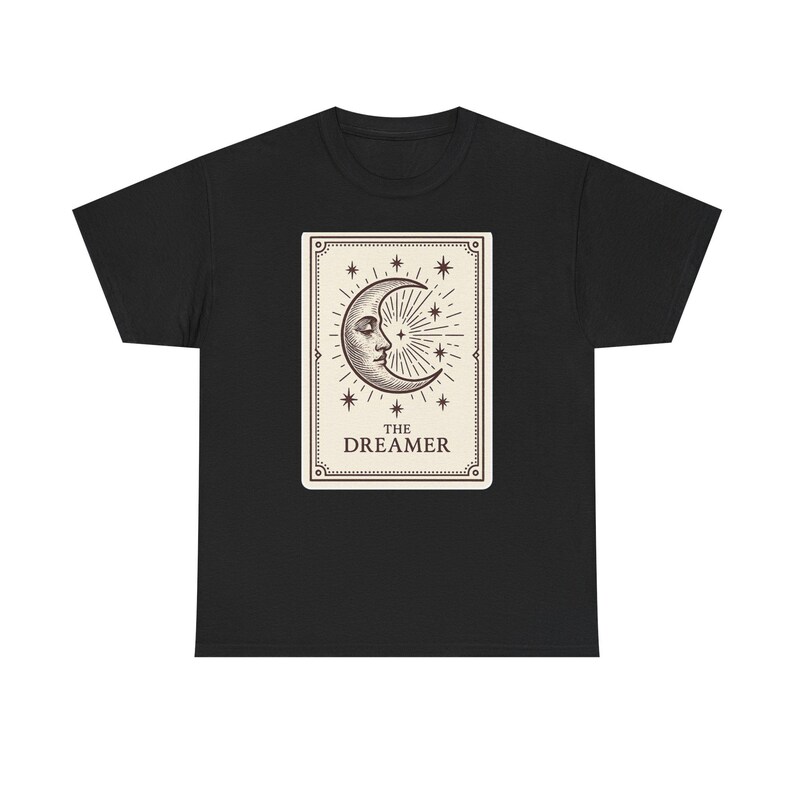 Camiseta Neo-Pop Tarot Luna, Ropa urbana con diseño de personajes imagen 4