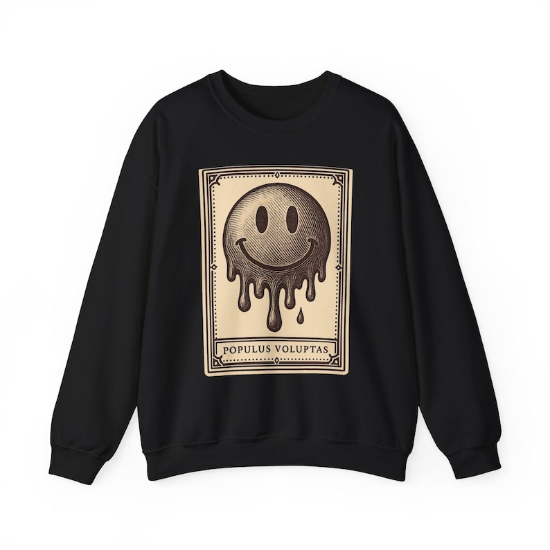 Warped Happy Face Sweatshirt, Neo-Pop T-Shirt, Urban Streetwear, Gift for Him, Modern Art Apparel image 2