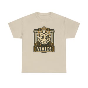 ワープド・グリン・マスコットTシャツ、ネオポップアートグラフィックシャツ、アールデコ、ほぼ大人向け 画像 5