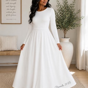 christian dresses for women Runwind Womens Maxi Dress 3/4 Sleeve Button Down Church Dress with Pockets Christian Clothing for Women |