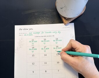 21 Day Habit Challenge Printable, New Habit Tracker, Slow Living Minimalist Chart, Intentional Self Care PDF, Instant Download