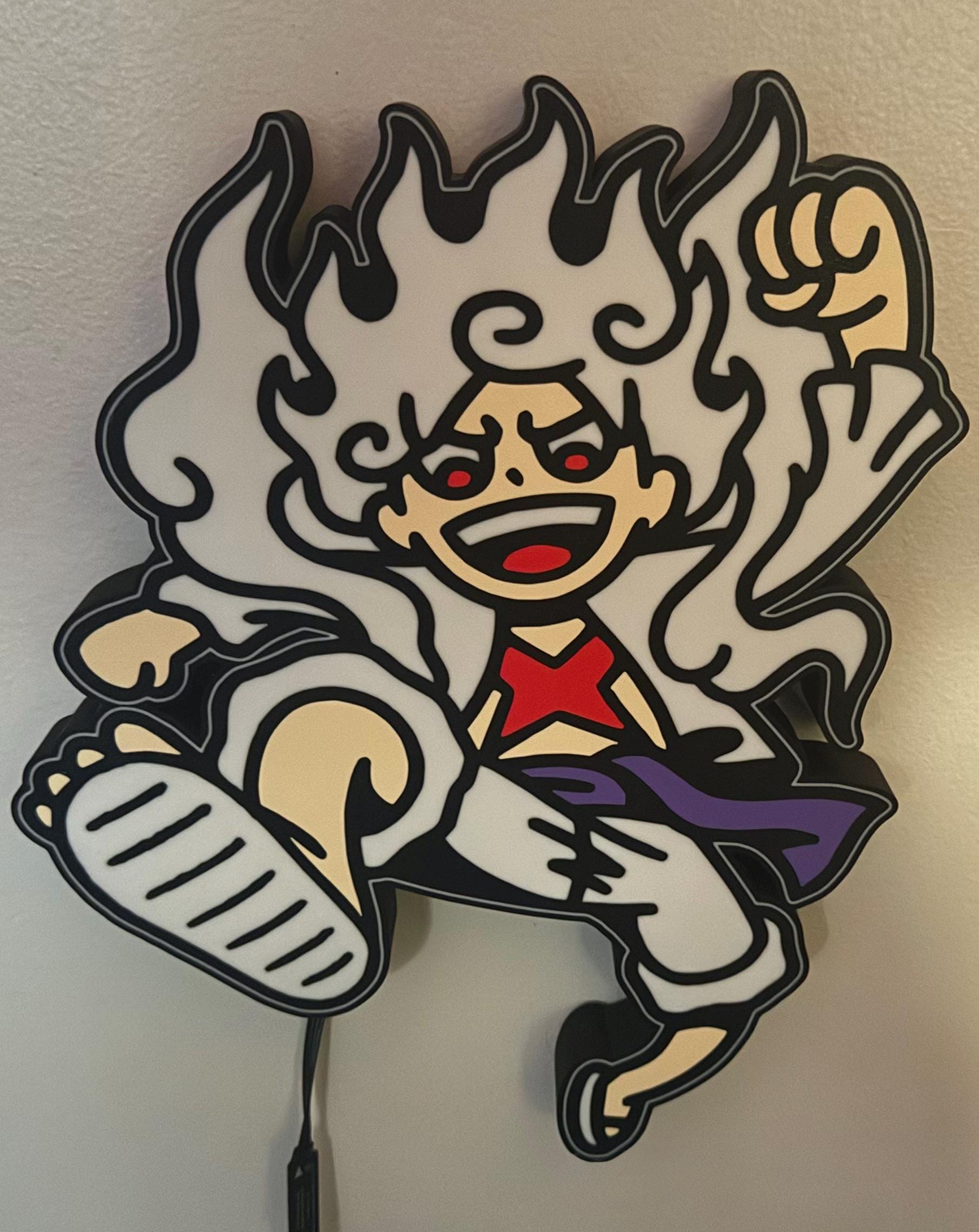 Luffy Gear 5 One Piece LED Wall Sign - Etsy
