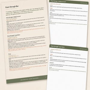 Reformer Tower Programming Reference, Pilates Cadillac Combo Exercise Guide for Instructors, Push-Through Bar & Springs PDF image 5