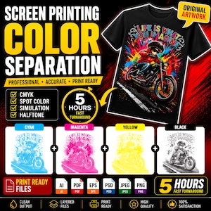 Professional Color Separation Service for Screen Printing, DTF, DTG & Spot Color Separations
