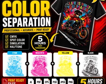 Professional Color Separation Service for Screen Printing, DTF, DTG & Spot Color Separations