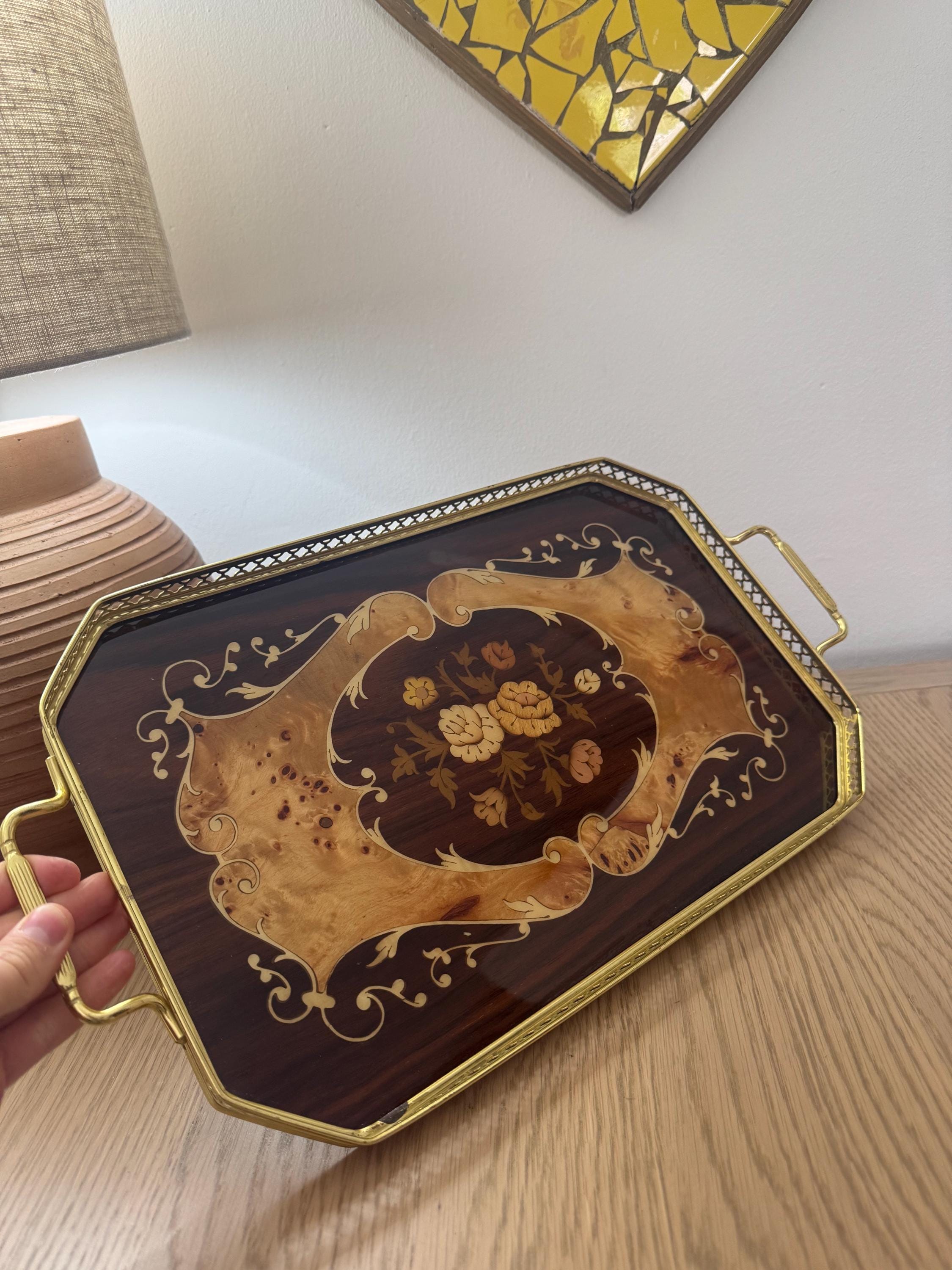 Vintage Italian Marquetry Bar Cart - Etsy