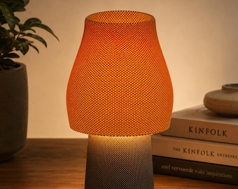 Koepeltafellamp — Sculpturale paddenstoellamp — Modern minimalistisch interieur — Handgemaakte designverlichting — Nachtkastjelamp