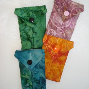 Batik fabric gift card case, business card case, credit card holder, jewelry pouch, stocking stuffer, hostess gift