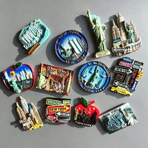 New York City Skyline Kühlschrankmagnet mit Freiheitsstatue und gelbem Taxi für die Dekoration im Haus
