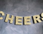 CHEERS Gold Glitter Banner